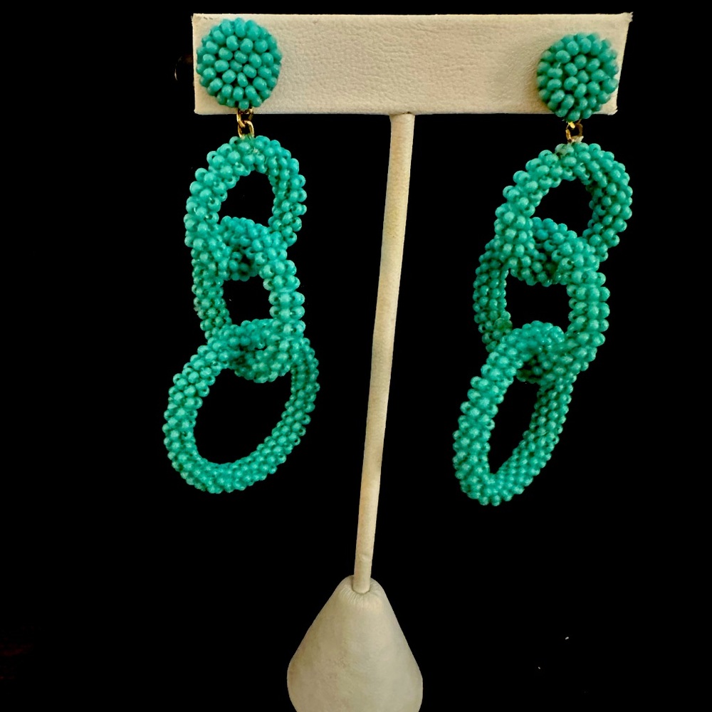 Anthropologie deepa gurnani ember handmade embroidered earrings